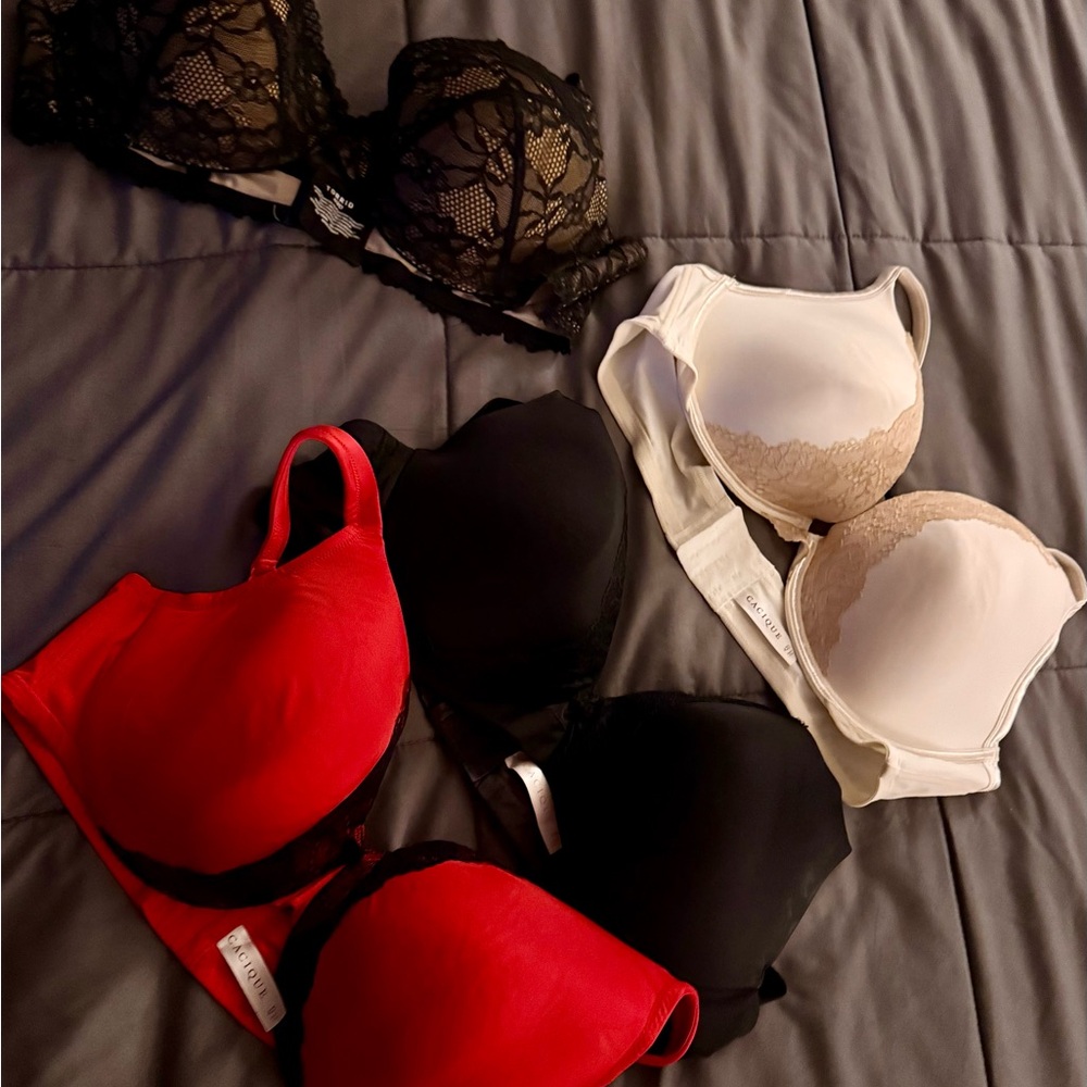 3 Cacique & 1 Torrid Women’s Bra Pack — Red, Black & Cream